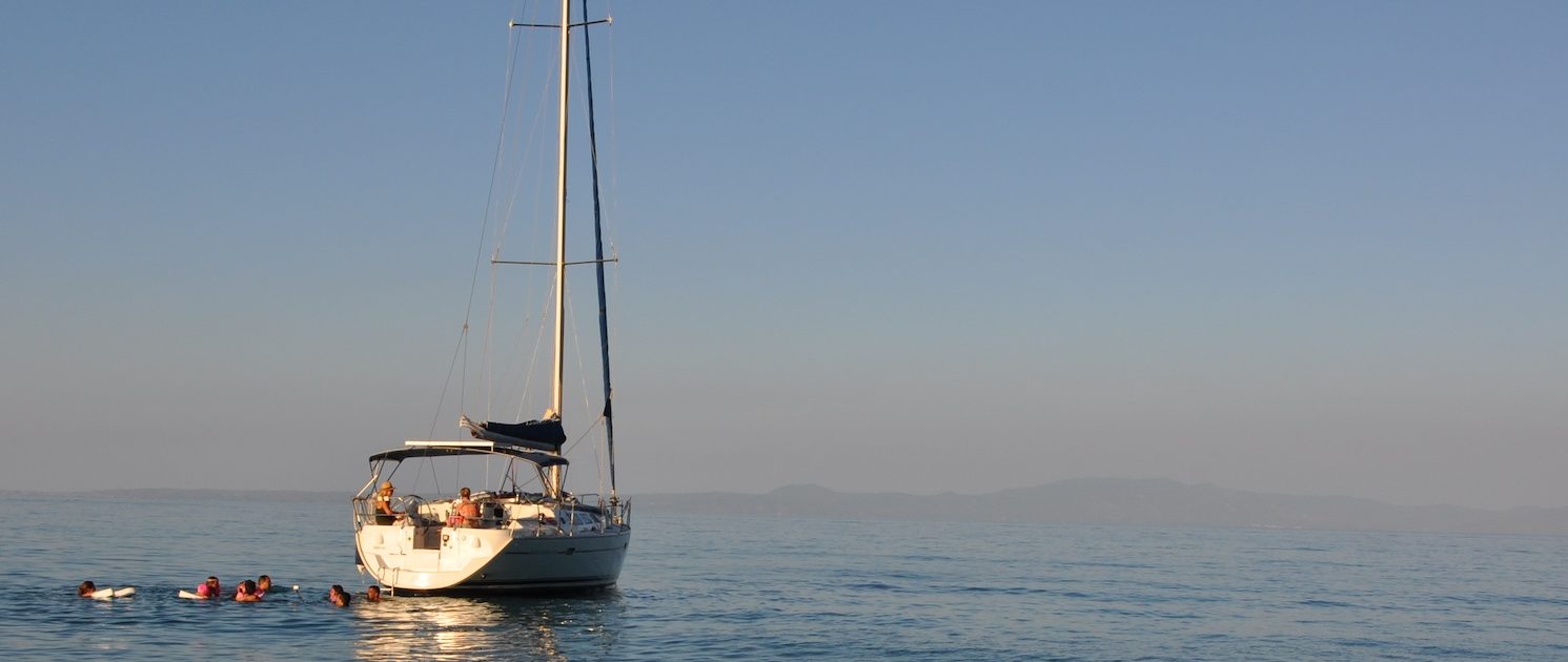 Sonnenuntergang Segeln vor Kassandra, Halkidiki